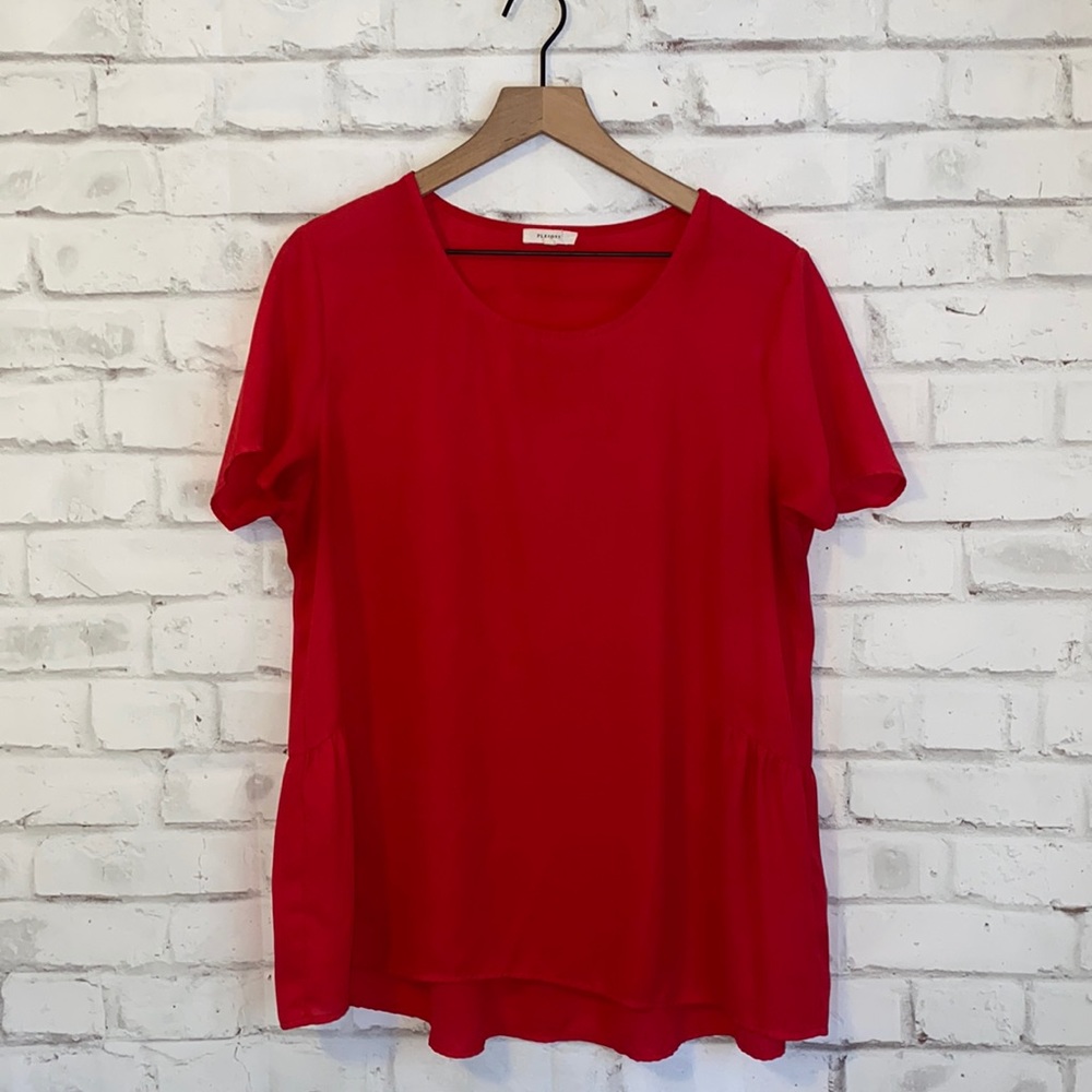 Pleione red babydoll blouse
